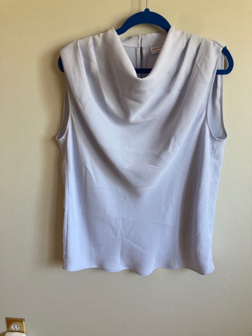 Aritzia Sleeveless Drape Neck Blouse in Light Lavender